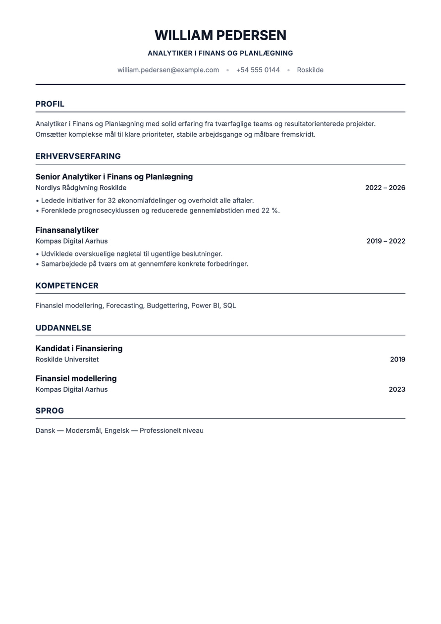 Classic ATS Corporate resume preview
