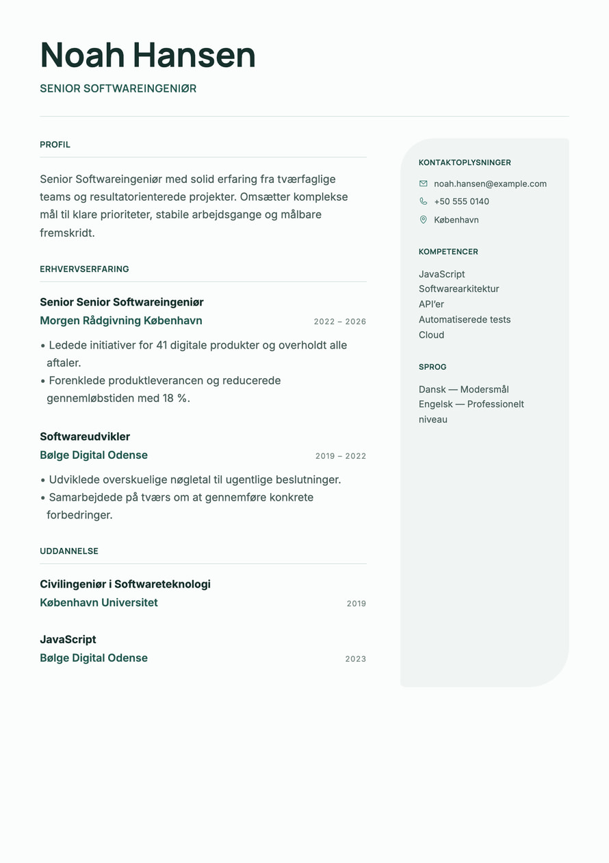 Nordic Right Rail resume preview