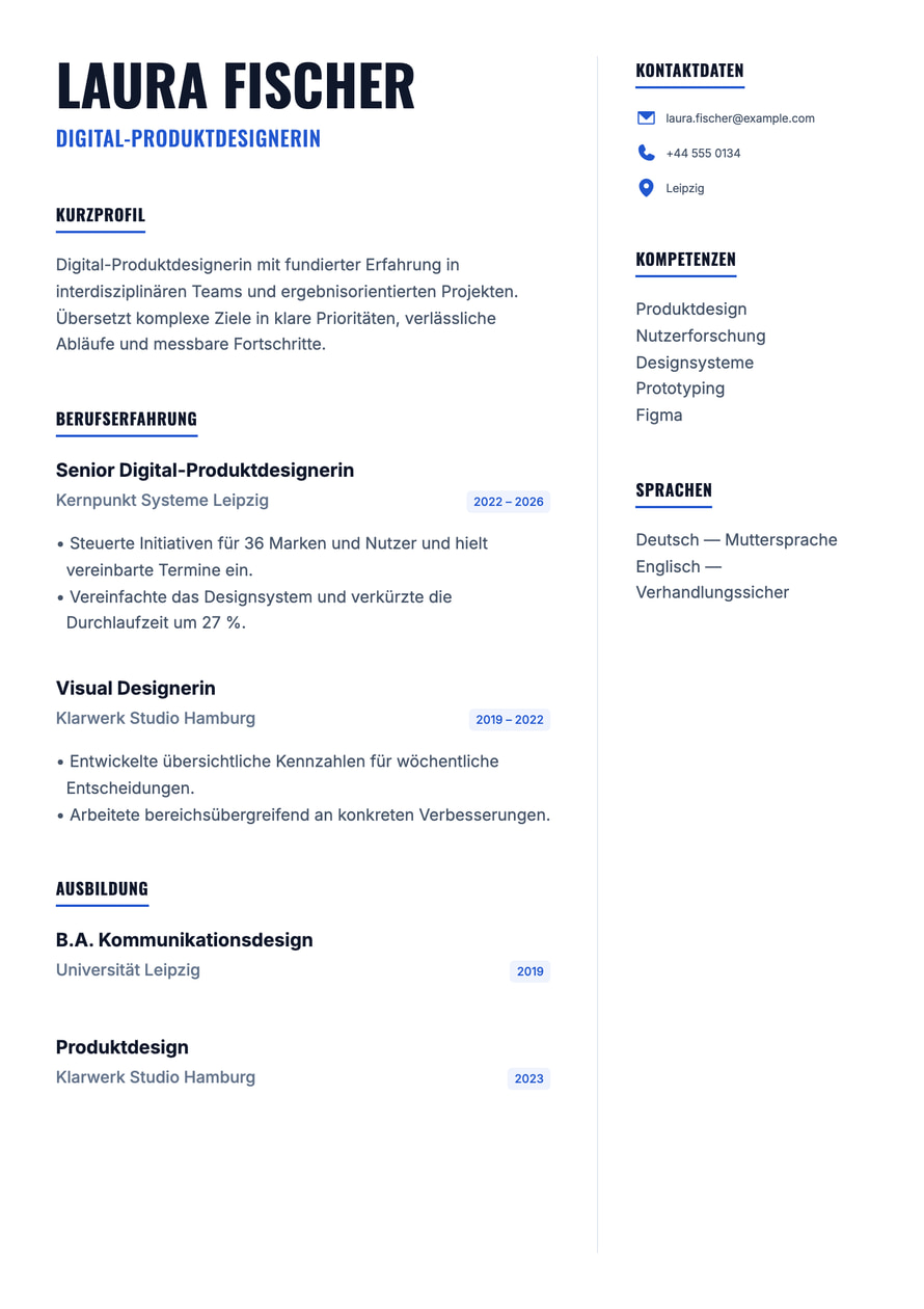 Blue Founder resume preview