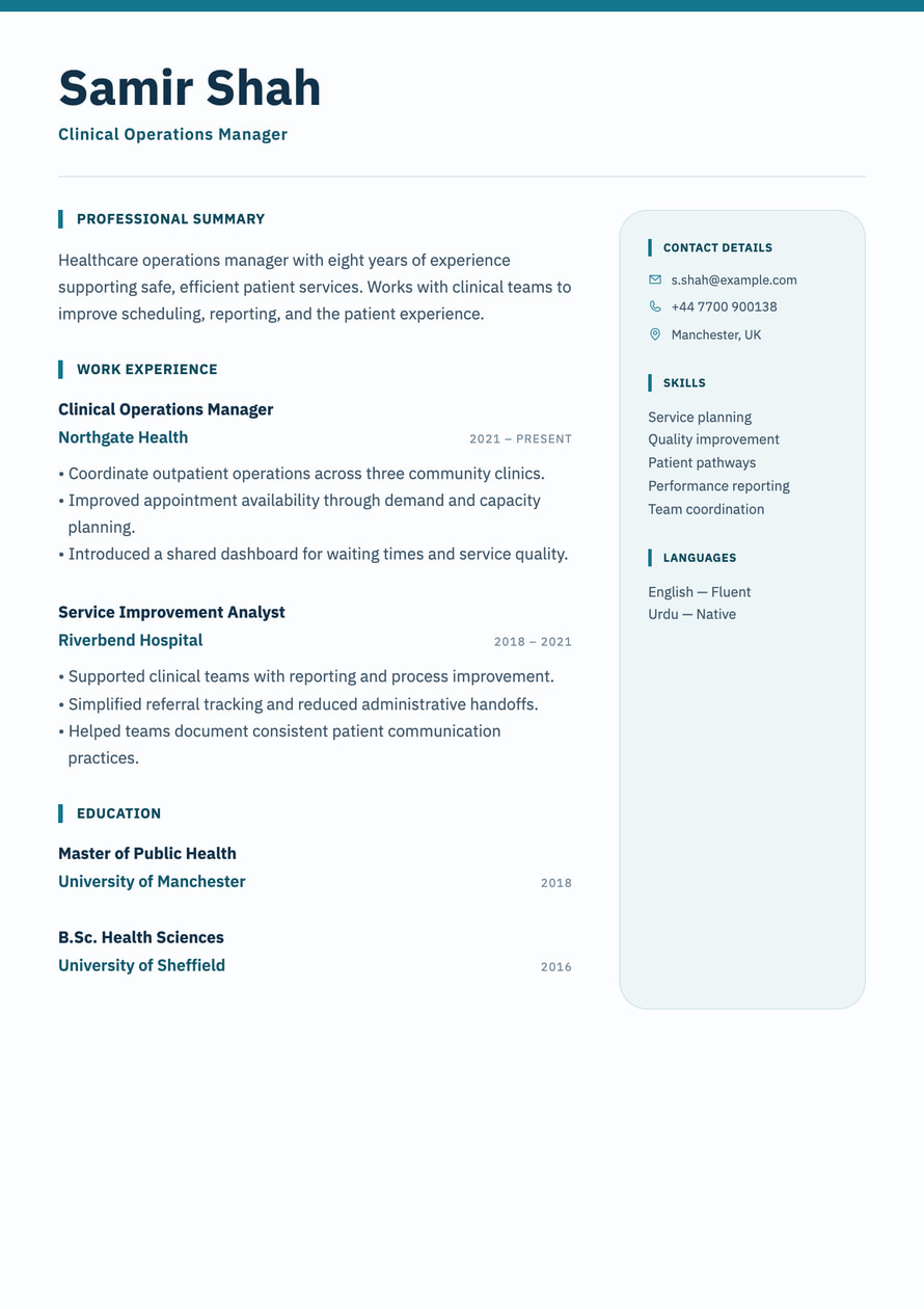 Clinical Precision resume preview