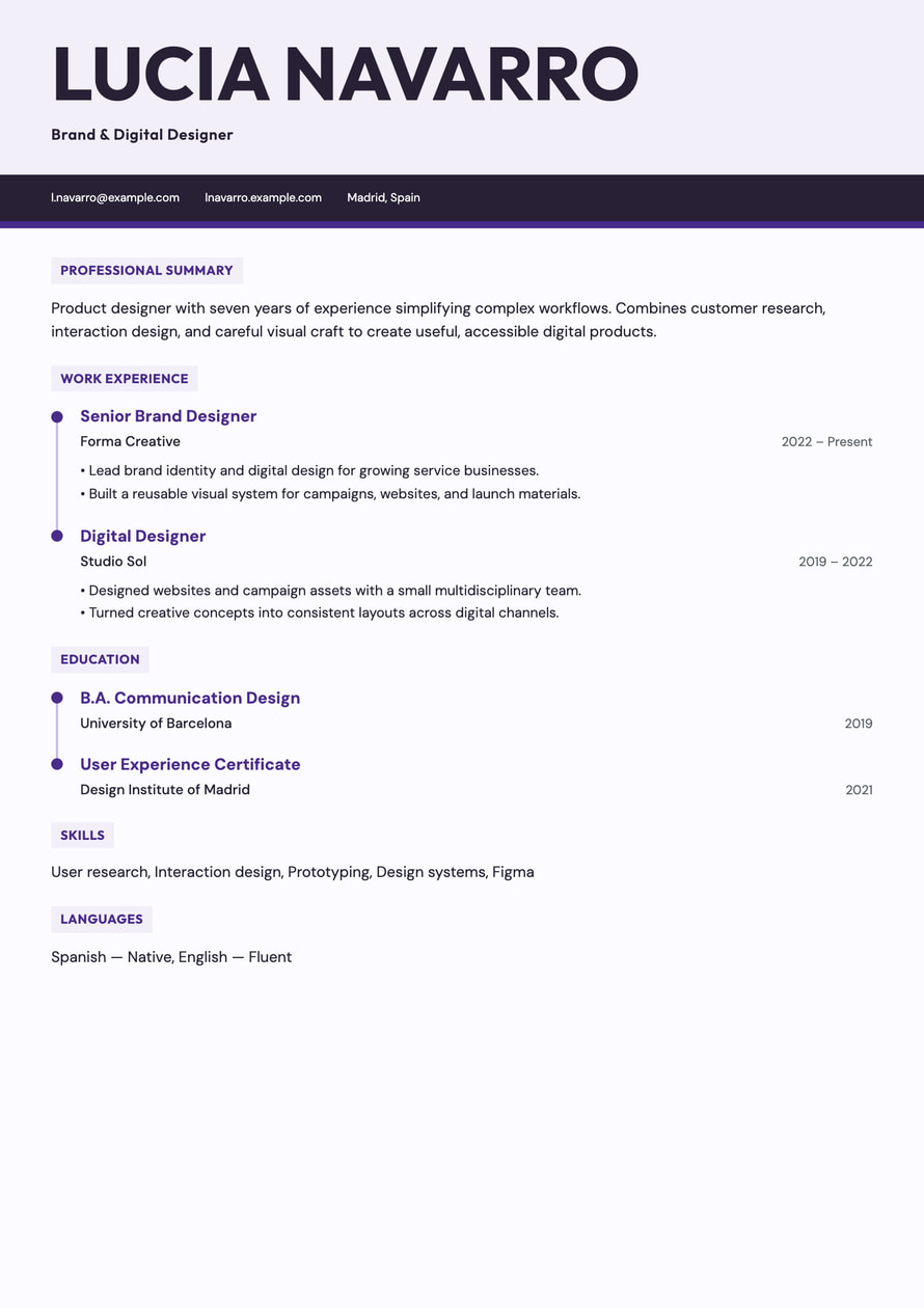 Offset resume preview
