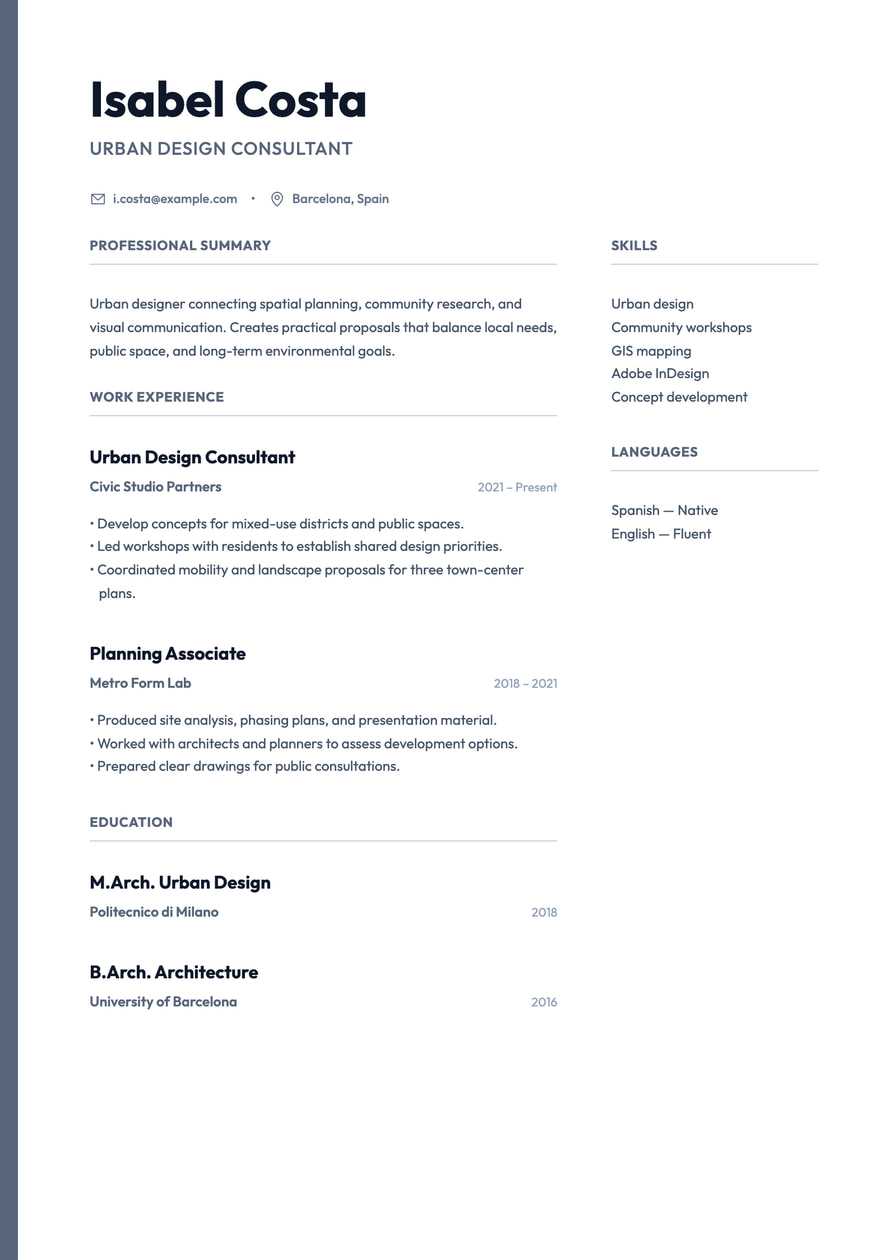 Urban Split resume preview