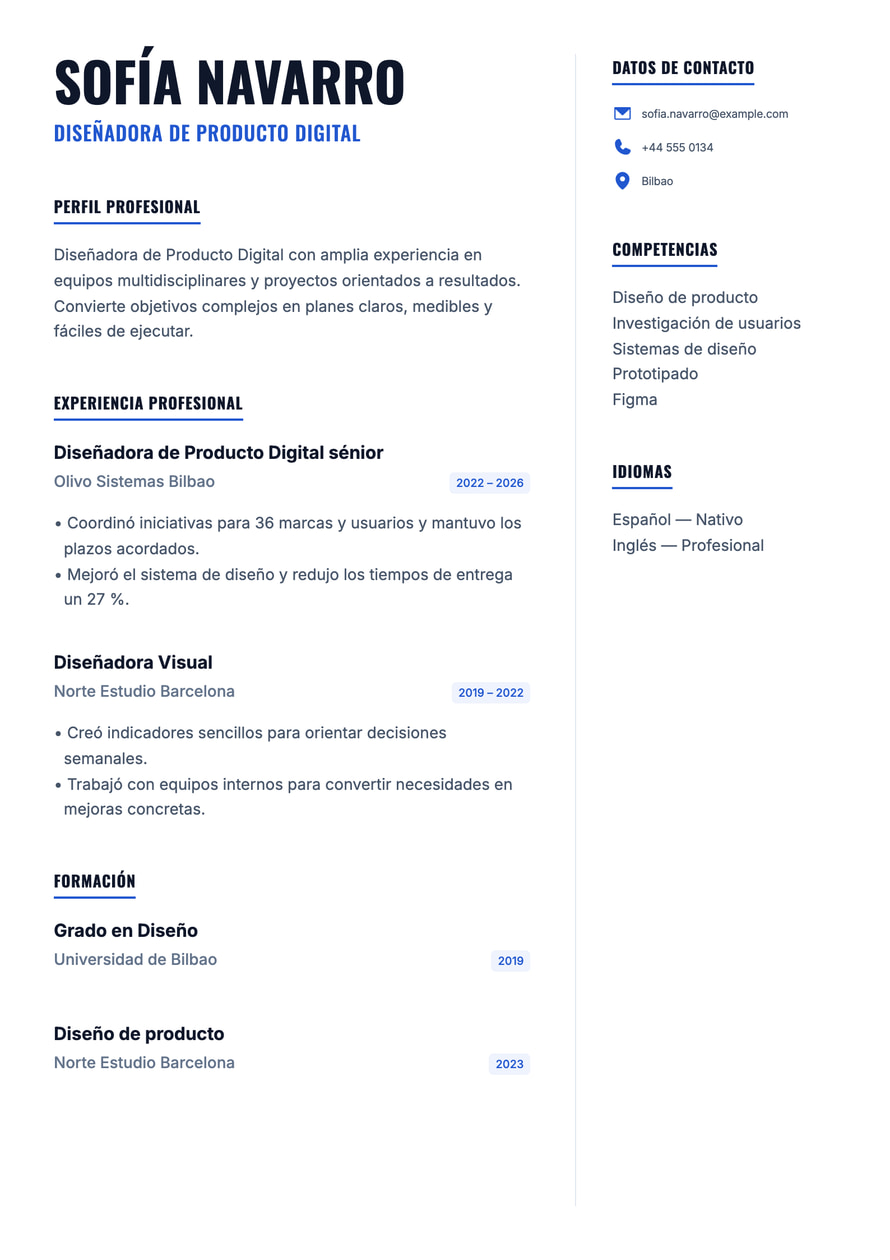 Blue Founder resume preview