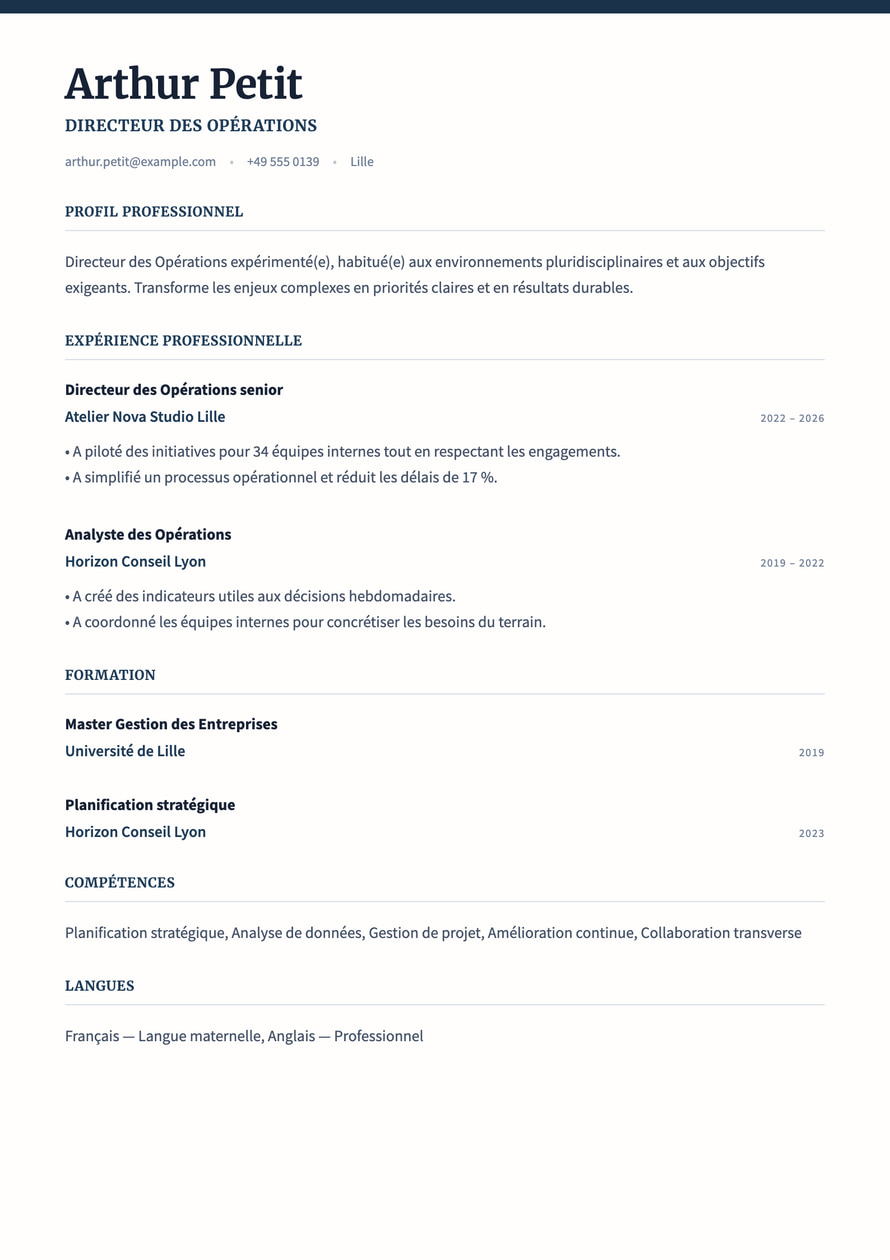 Executive Ledger resume preview