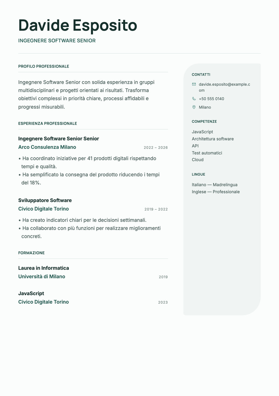 Nordic Right Rail resume preview
