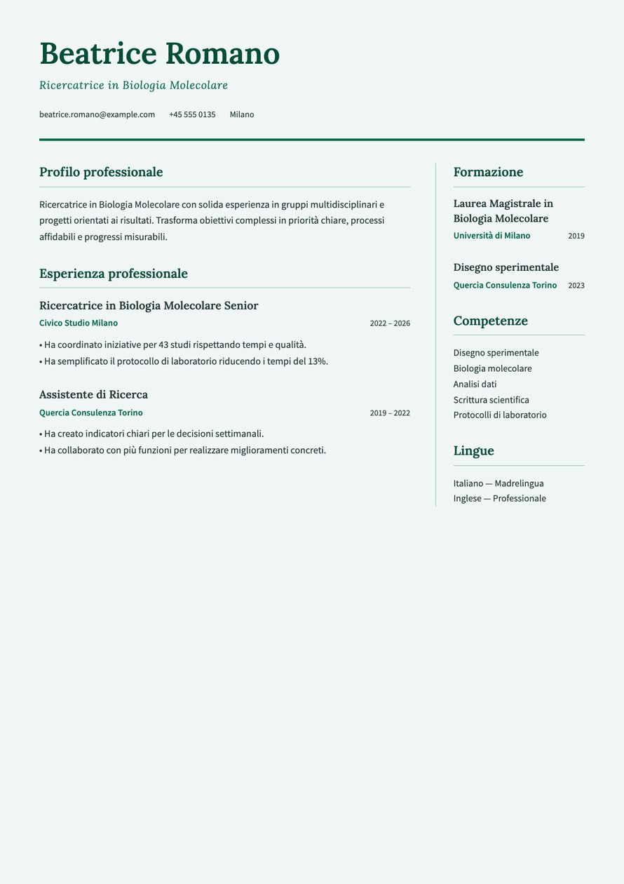 Research Academic resume preview