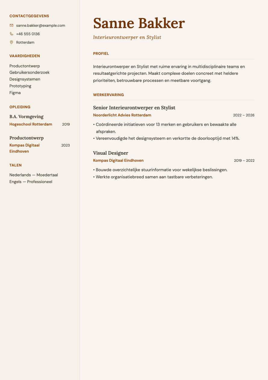Artisan Lifestyle resume preview