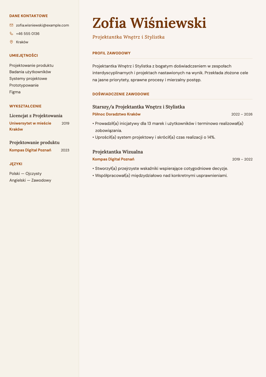 Artisan Lifestyle resume preview