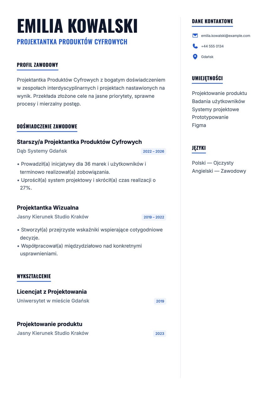 Blue Founder resume preview
