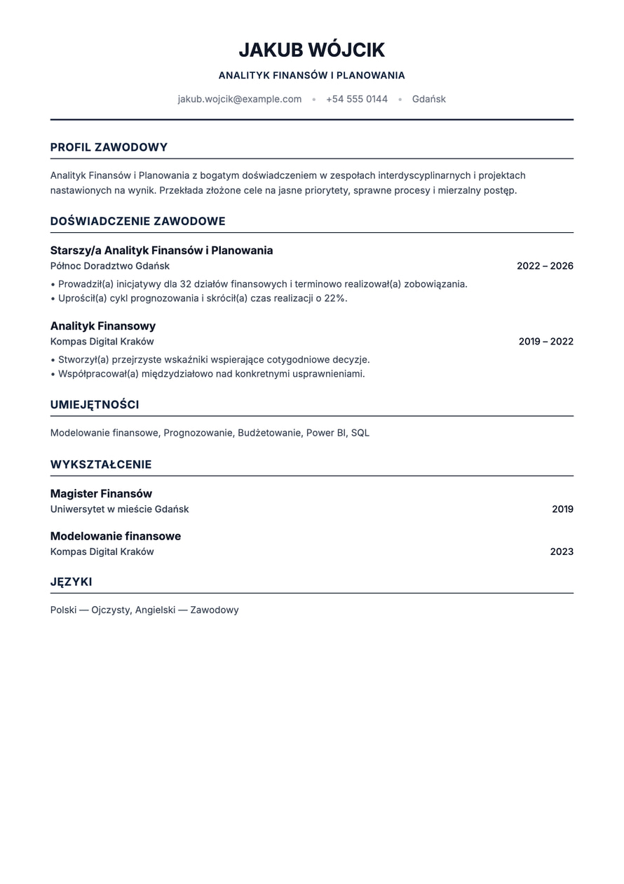 Classic ATS Corporate resume preview