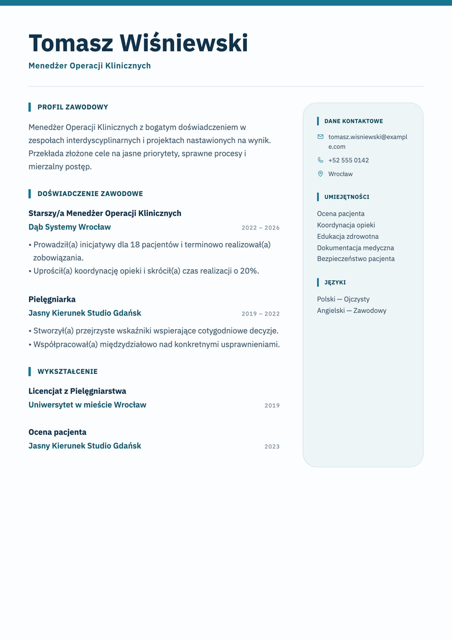 Clinical Precision resume preview