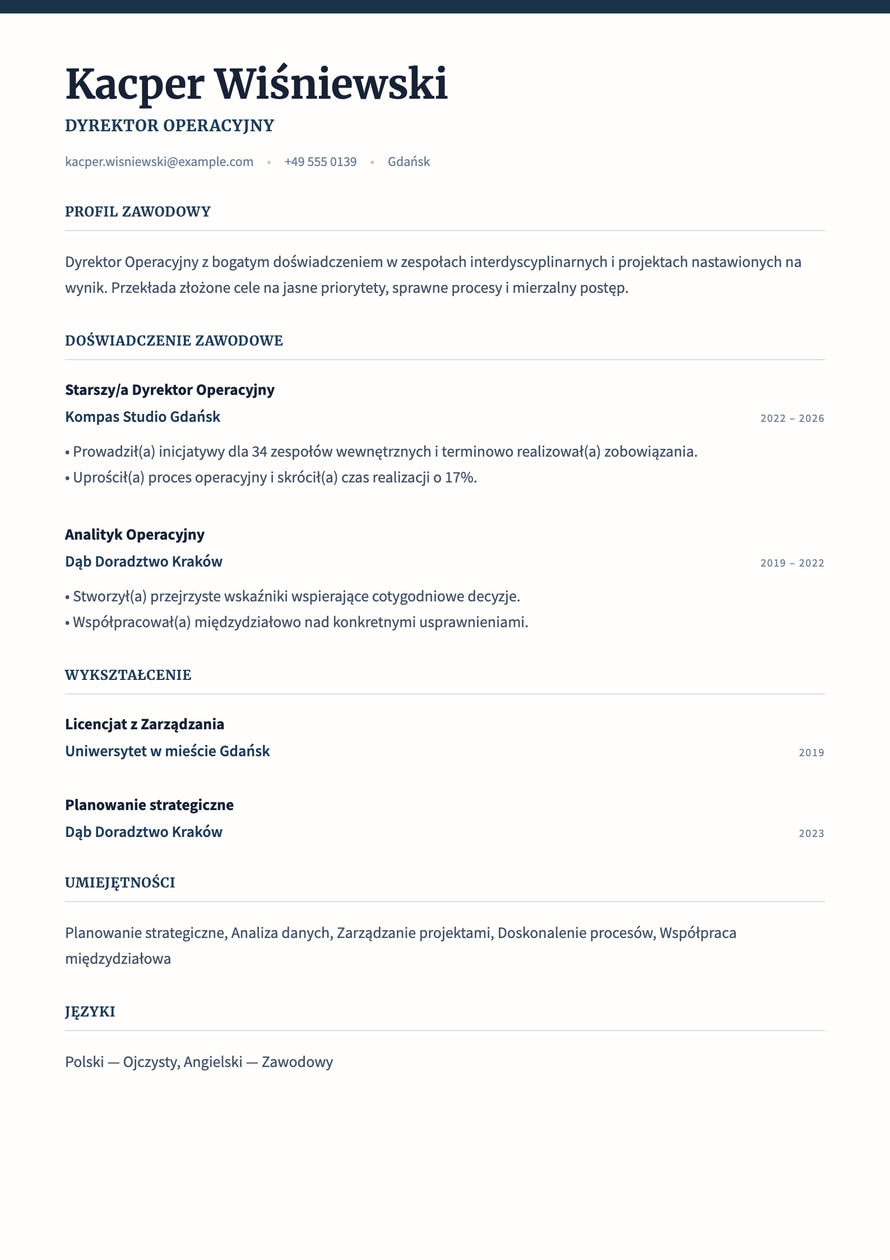 Executive Ledger resume preview