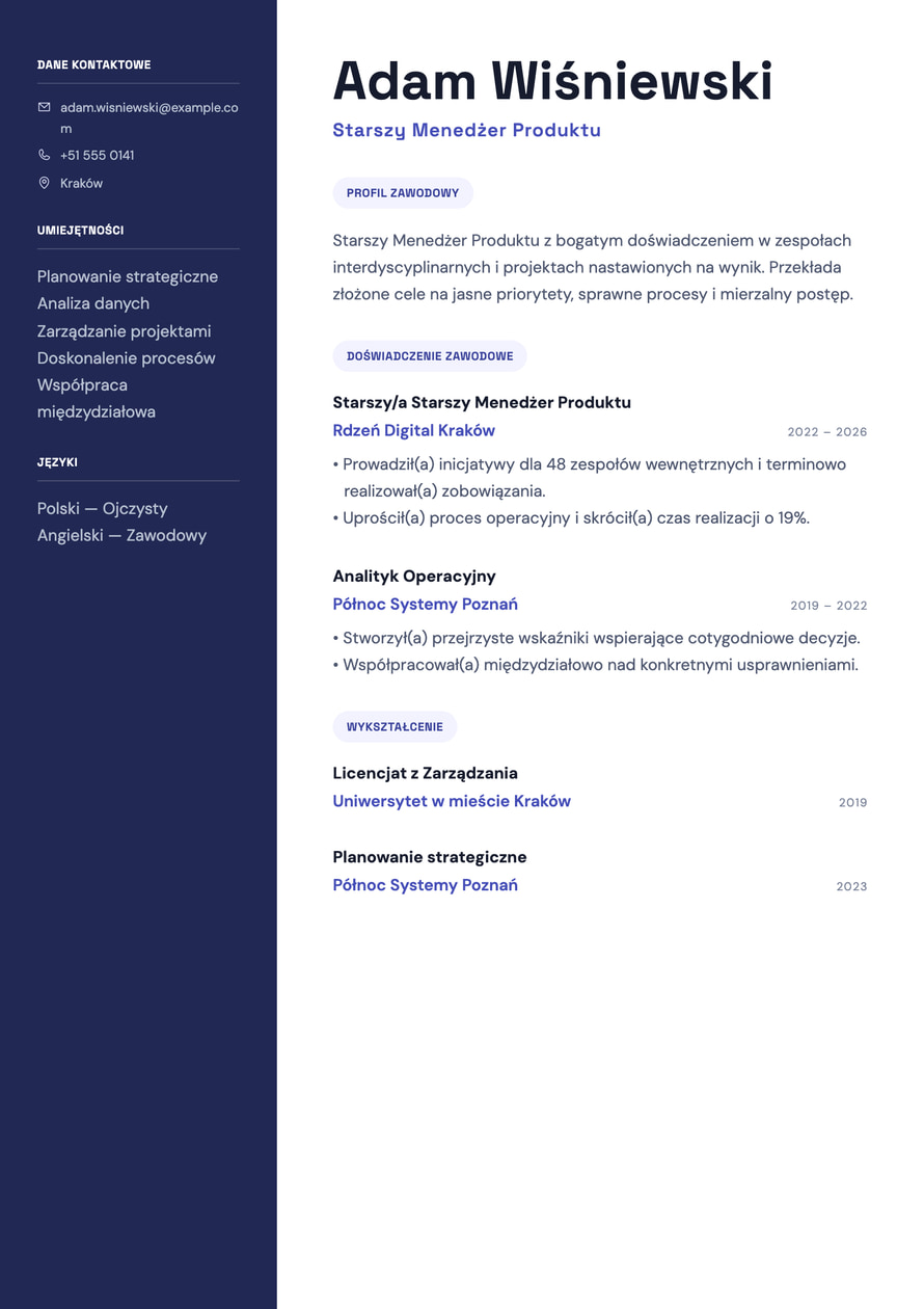 Product Strategy resume preview