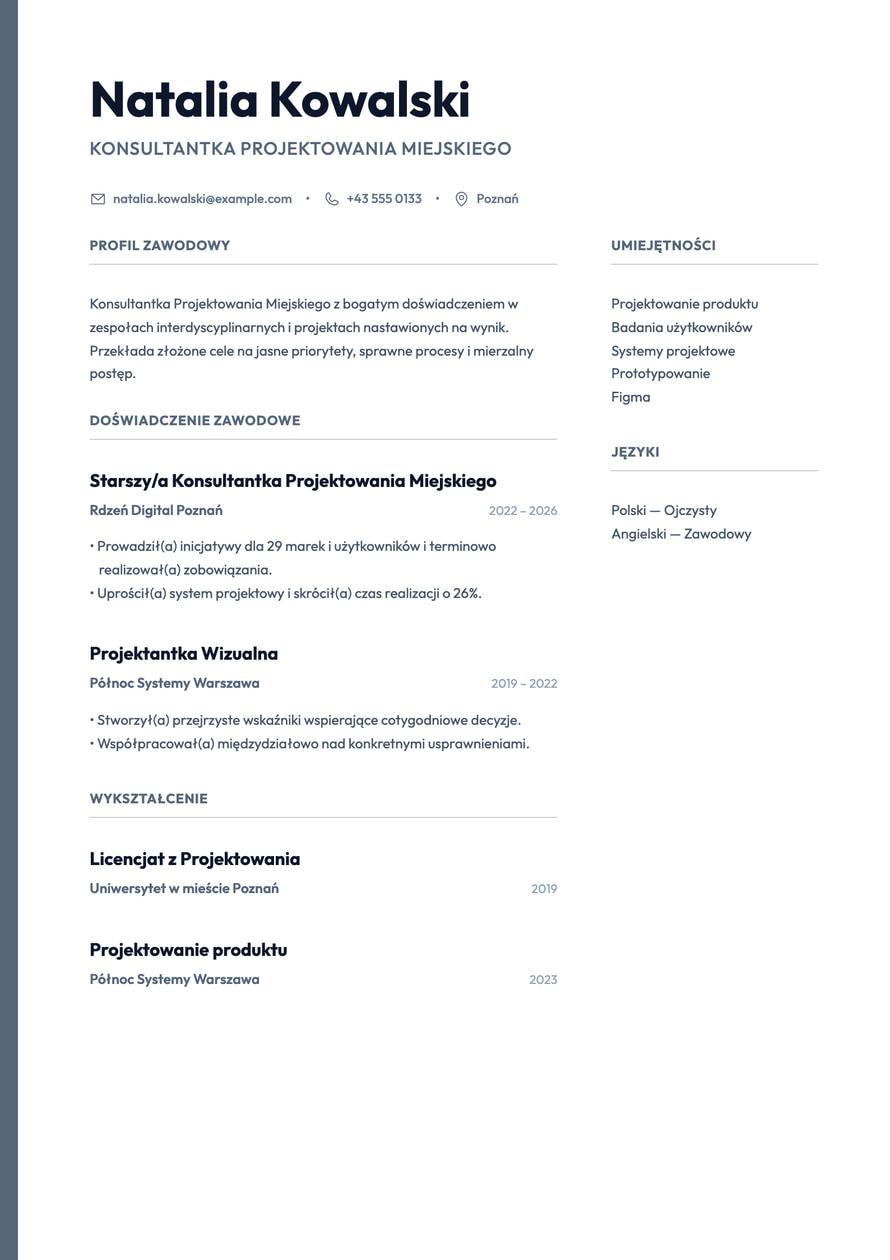 Urban Split resume preview