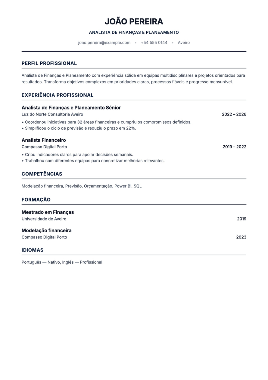 Classic ATS Corporate resume preview