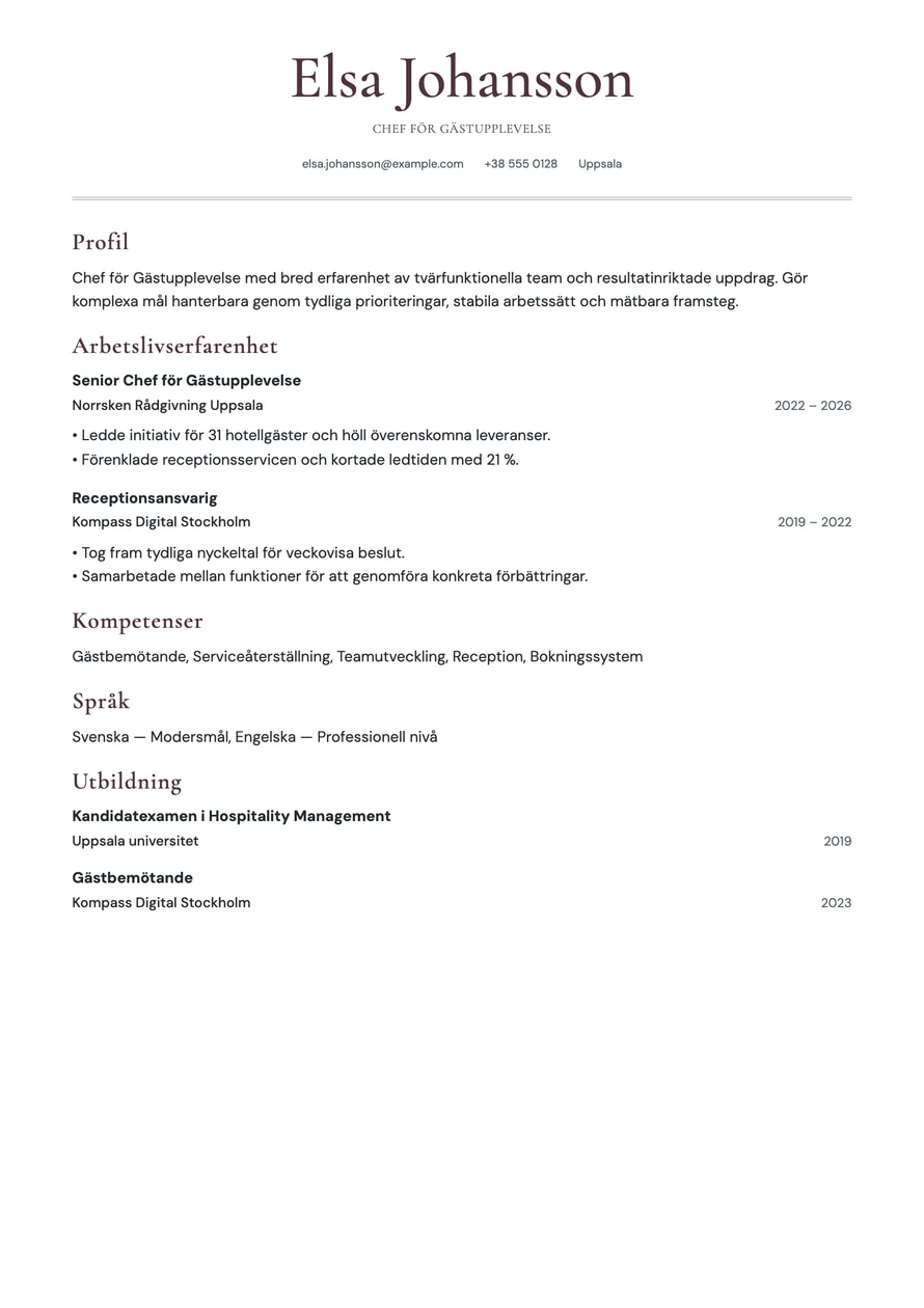 Maison resume preview